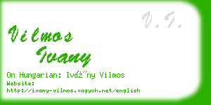 vilmos ivany business card